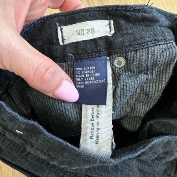 Madewell Black Denim Shorts Rolled Cuff Size 28 - Picture 3 of 5